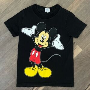 Vintage Intex Mickey Mouse Youth Graphic Print Crewneck T-shirt Black Size Small